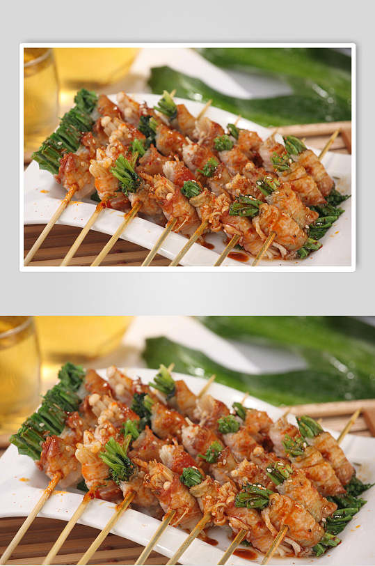 韭菜肉卷烤金针菇图片