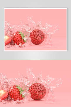 草莓浸水水果高清图片