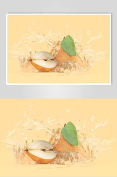 梨子浸水水果高清图片