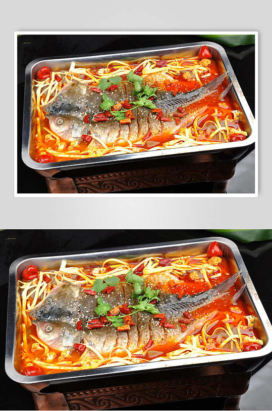 炭烤鲶鱼美味烤鱼摆盘图片