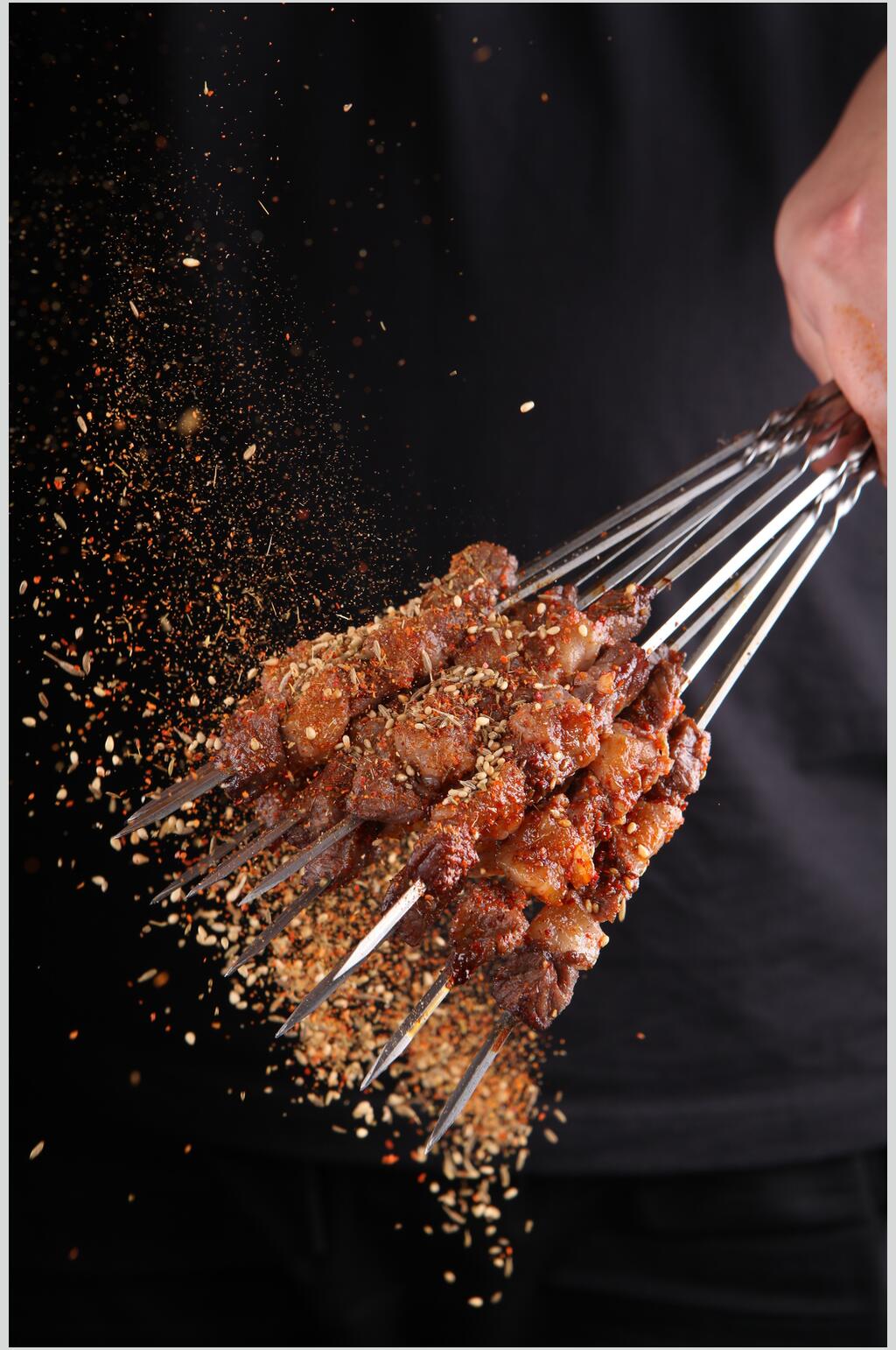 牛肉串夜市烤肉图片素材