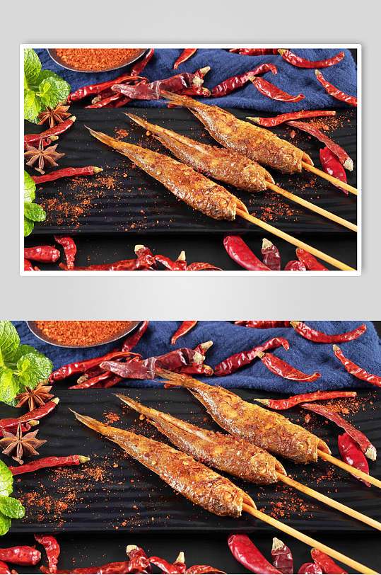 烤小黄鱼烧烤串串图片