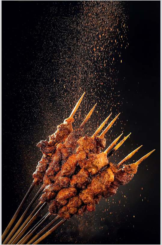 创意羊肉串夜市烤肉图片
