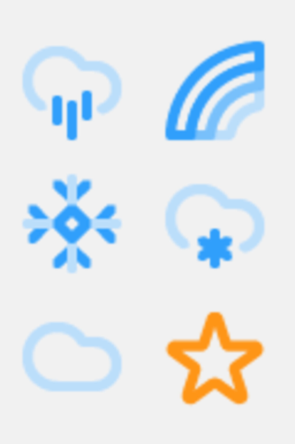 雪花彩色线性天气图标免抠素材素材