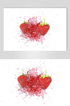 创意草莓浸水水果高清图片
