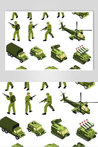 创意卡车陆军装备矢量素材