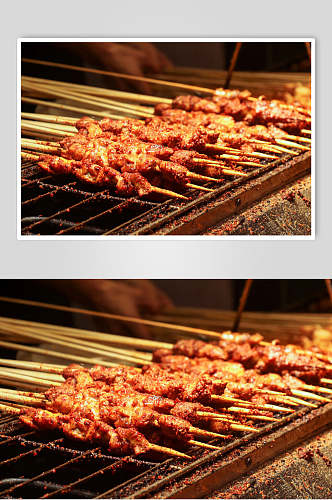 羊肉串烧烤肉串图片