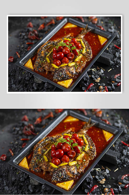 美味鲜香辣烤鱼图片