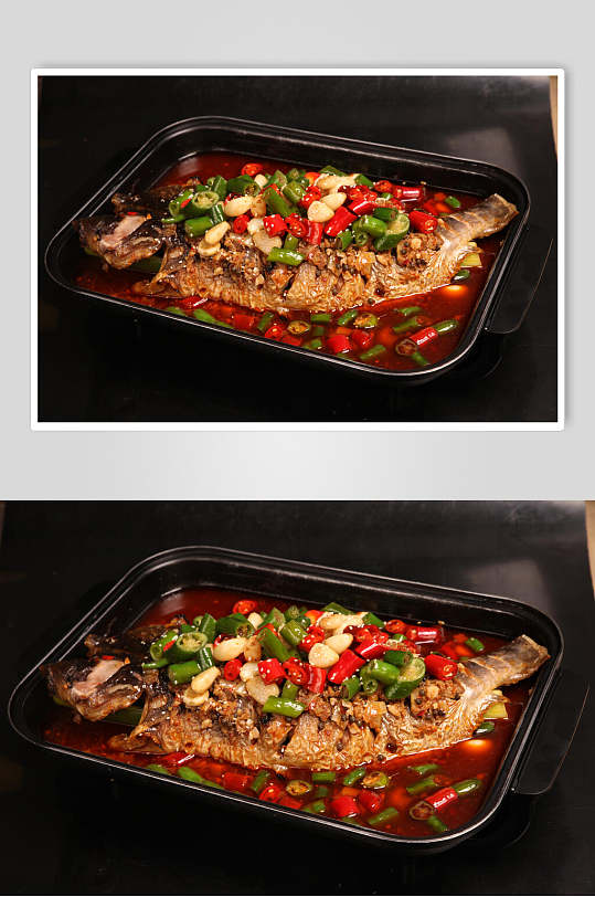 辣椒酱汁近景高清美味烤鱼图片-众图网