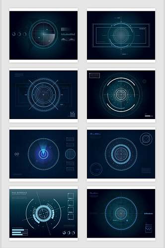 圆形黑蓝清新网络科技数据矢量素材