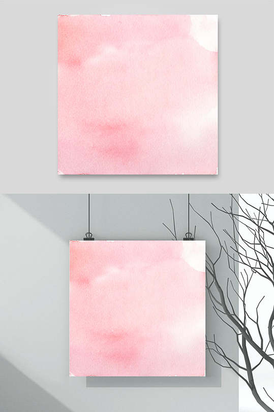 粉色手绘简约清新水彩矢量背景素材