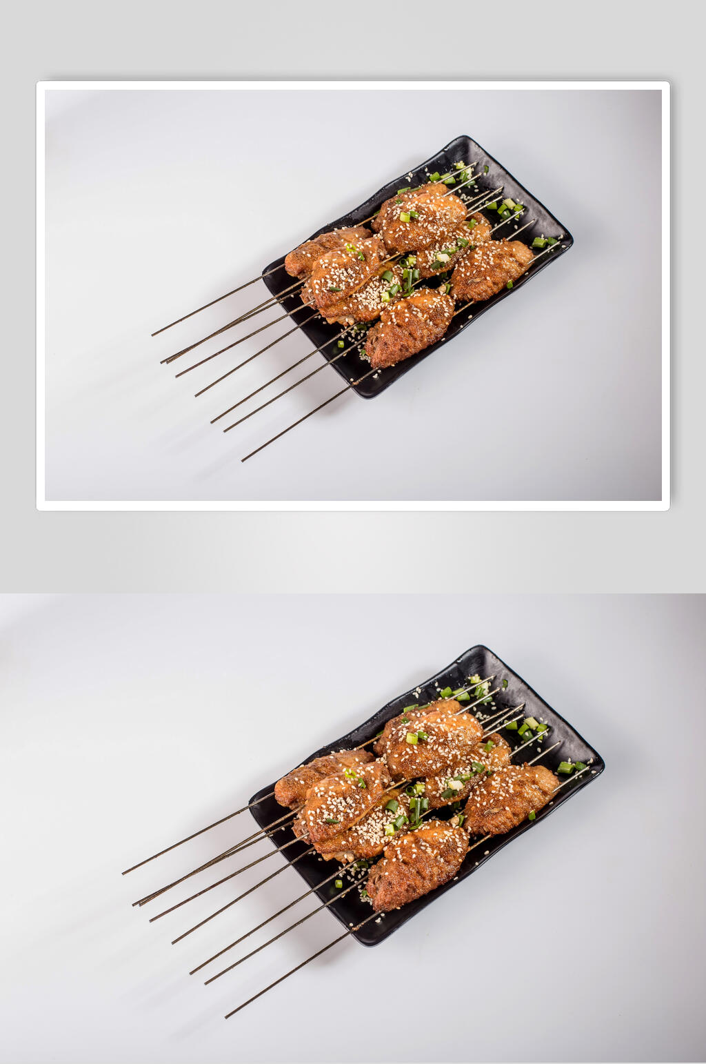 铁签芝麻鸡翅烧烤烤肉图片素材