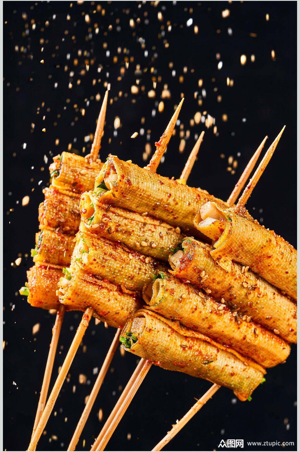 豆皮包菜香辣烤串图片素材