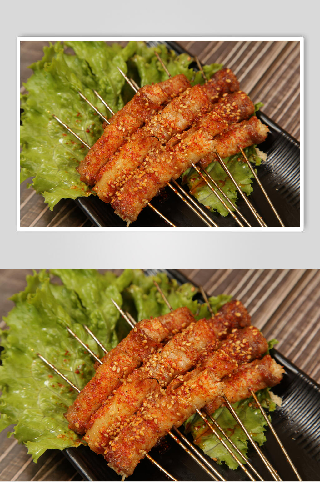 创意大气生菜烤肉美食图片素材