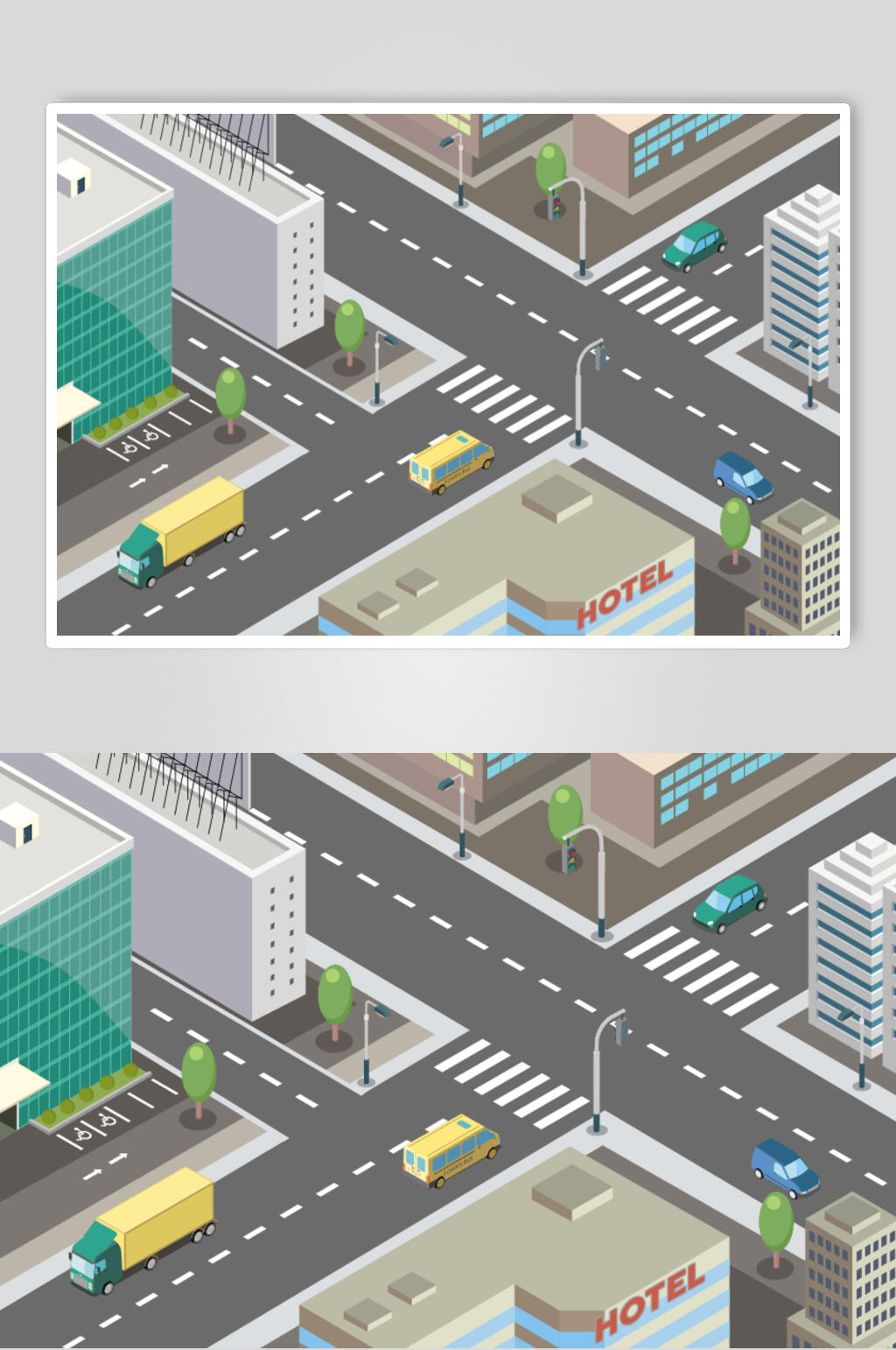 公路城市建筑房屋矢量素材素材