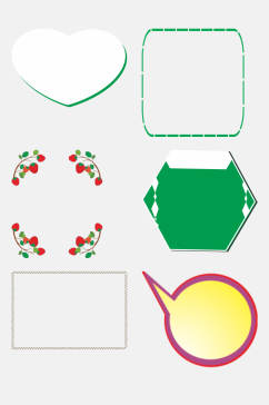 绿色六边形卡通儿童文本框免抠素材