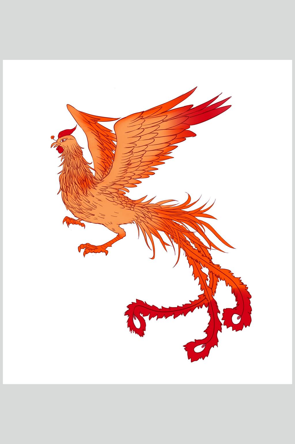 精美大气栩栩如生国潮凤凰插画素材素材