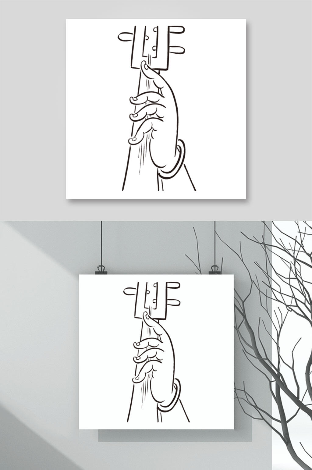 音乐黑板简约清新观音佛手矢量素材素材