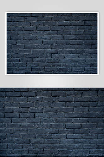 蓝黑色墙壁砖墙纹理图片