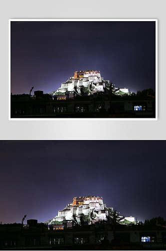 夜景灯光布达拉宫风景图