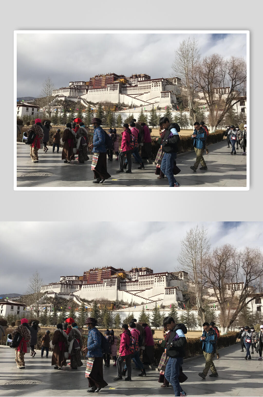 人堆布达拉宫风景图素材