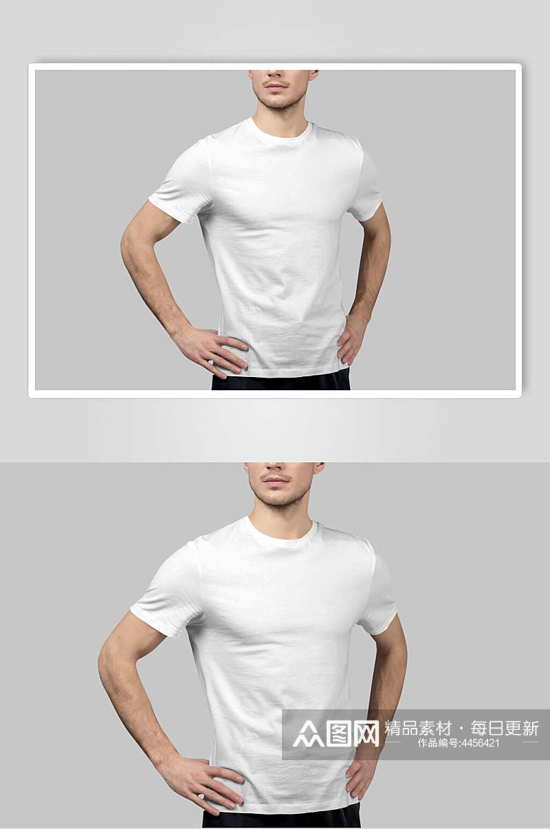 白色T恤服装设计样机素材