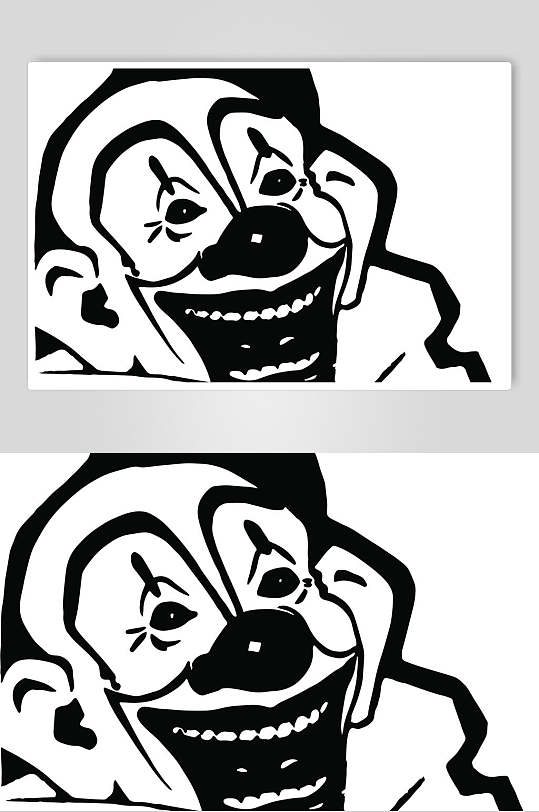 小丑头像马戏团矢量素材