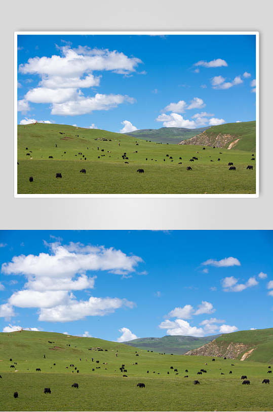 草原蓝天吉林长白山山顶风光图片
