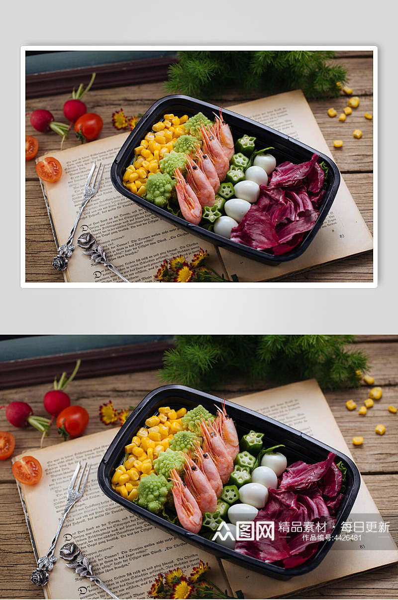 海鲜蔬菜沙拉图片素材