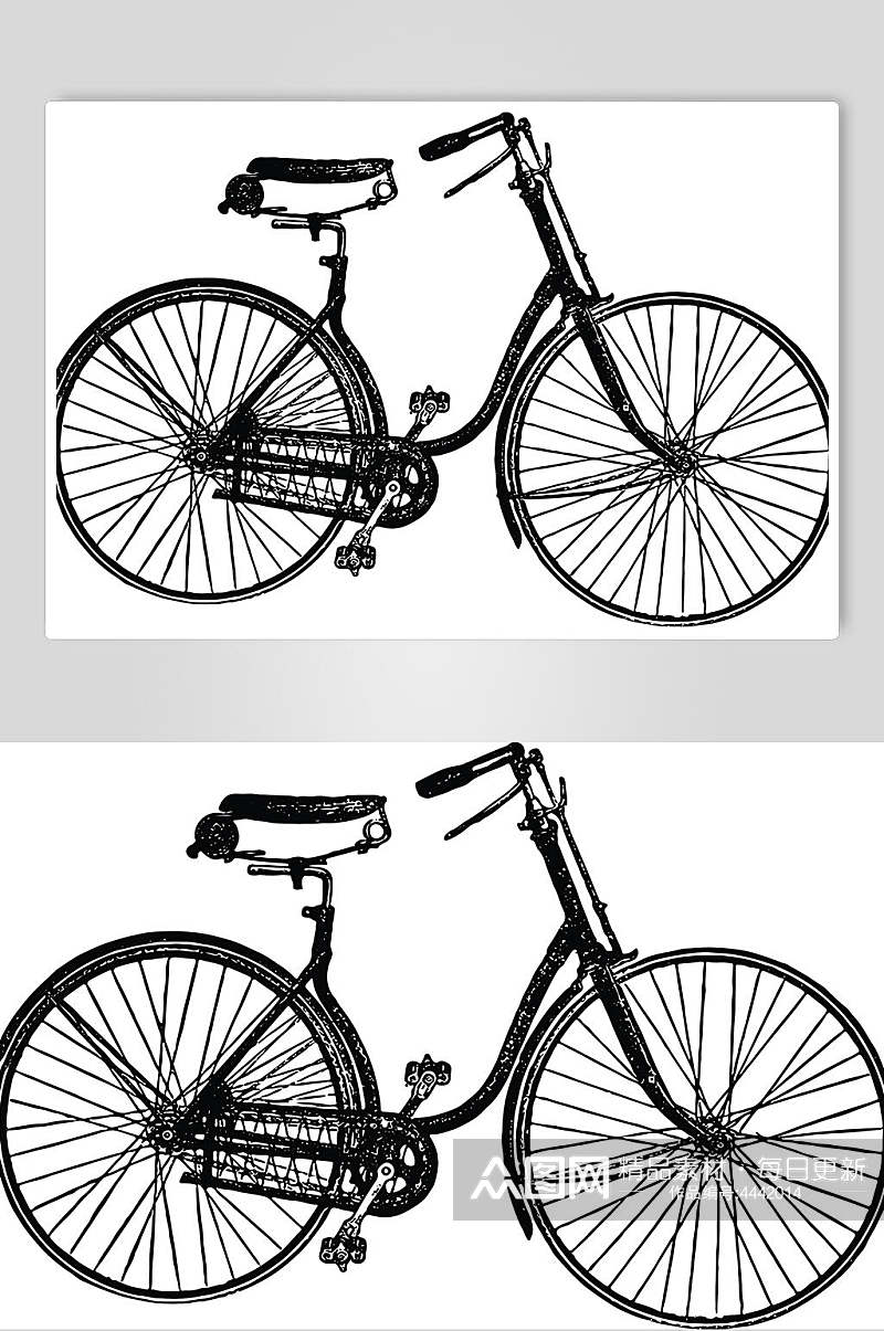 黑白自行车矢量素材素材