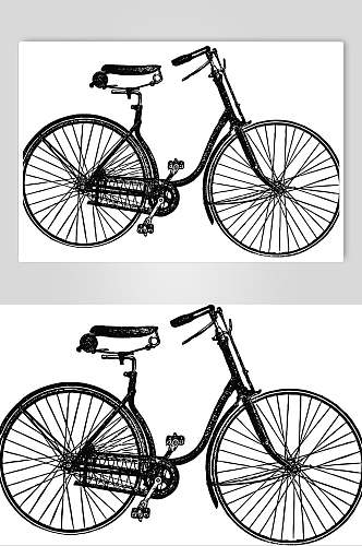 黑白自行车矢量素材