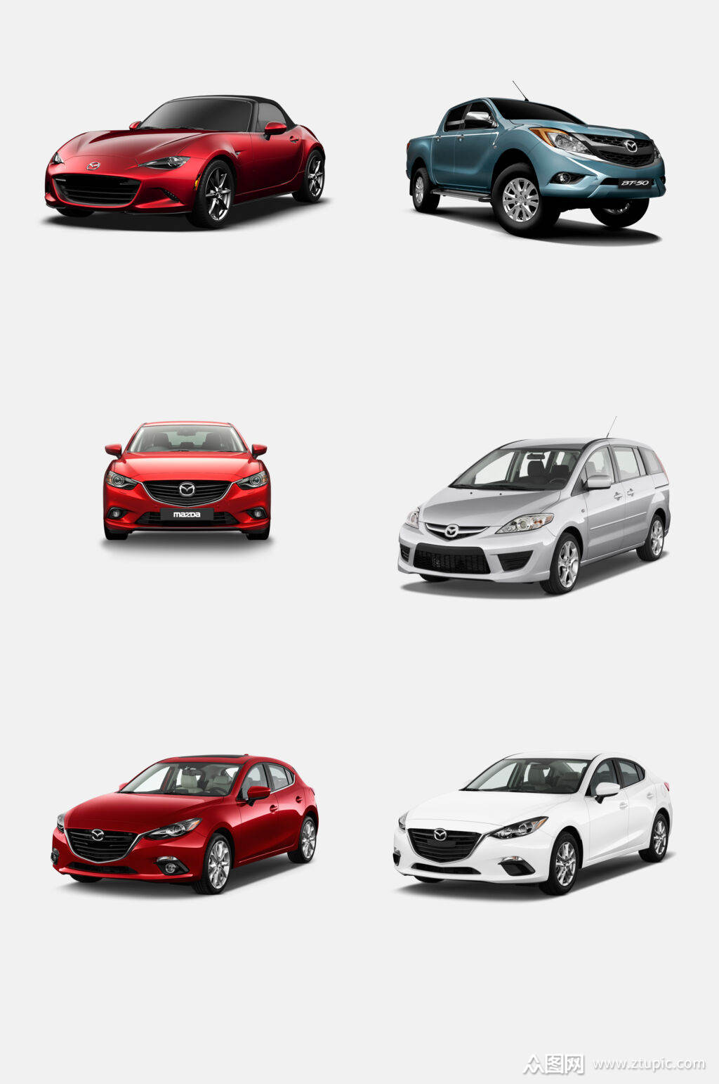 蓝色马自达汽车免抠素材素材