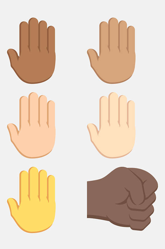 手掌人物手势五官卡通免抠素材