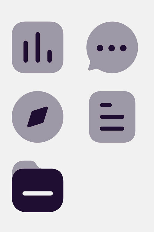 减号圆形可爱色块图标免抠素材