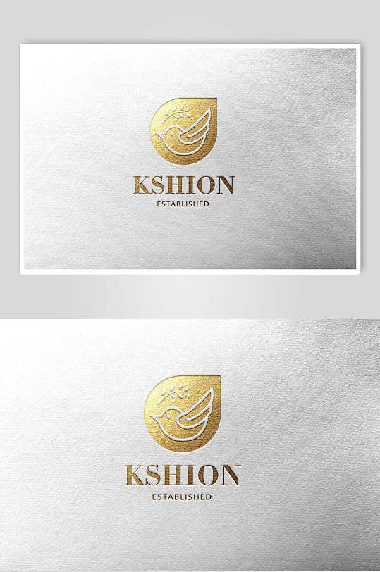 白色背景金色标志logo样机