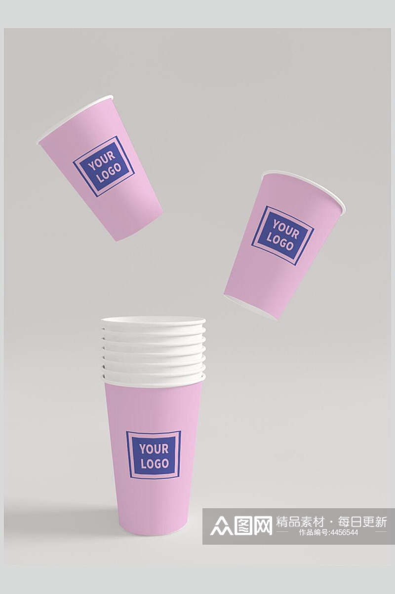 紫色杯子咖啡杯样机素材