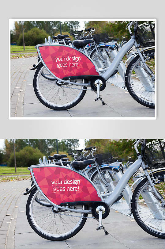 自行车户外海报样机