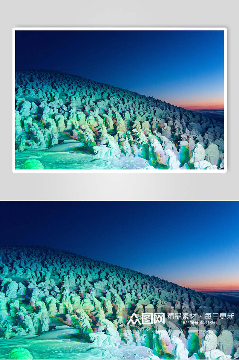 蓝色石头冰川冰雪图片素材