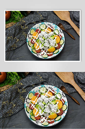 黄瓜猕猴桃水果沙拉图片