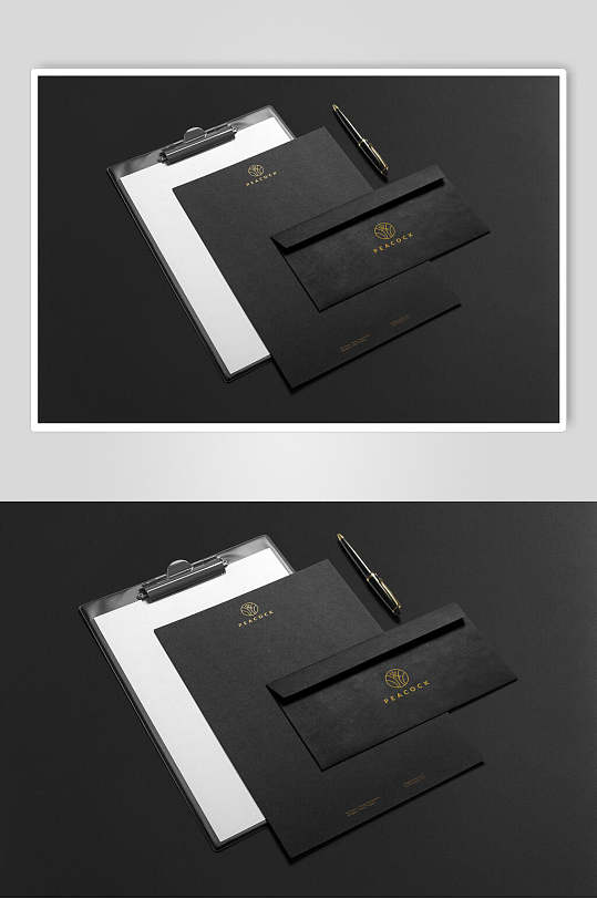 写字板信封酒店珠宝品牌标志样机-众图网