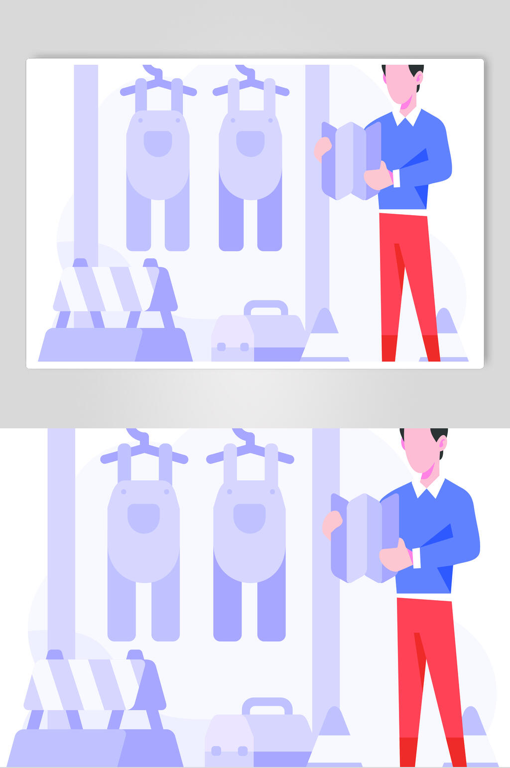 紫色衣服电商购物插画矢量素材素材