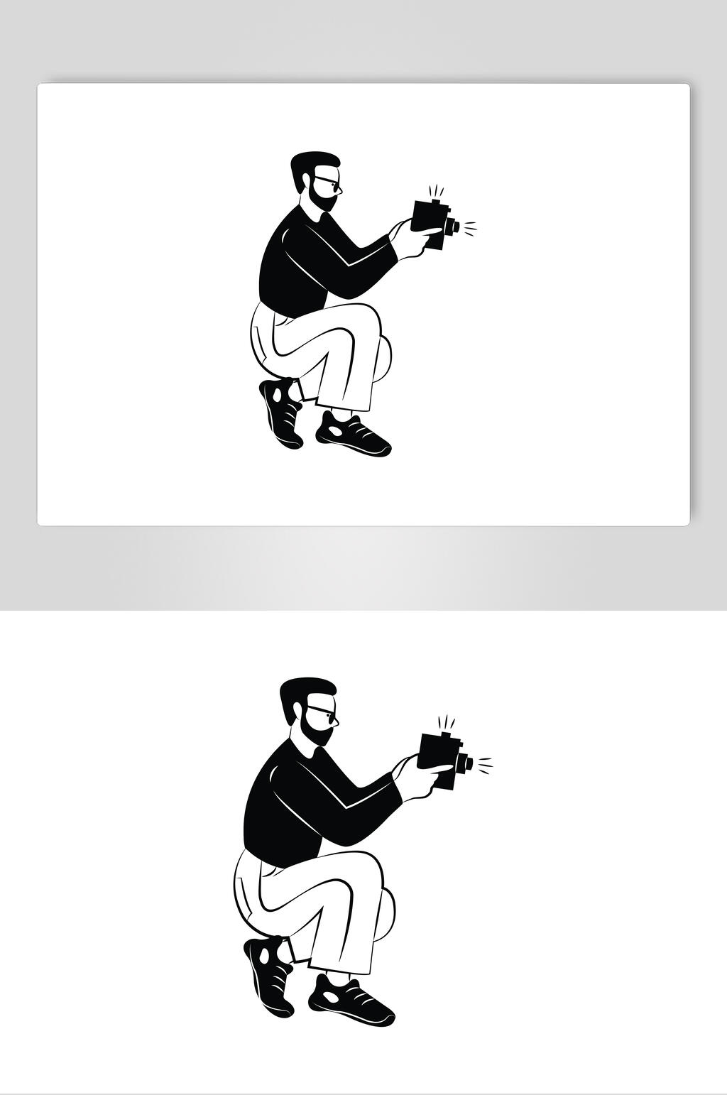 动画扁平化人物插画素材素材