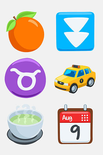 日历卡通图标图案免抠素材