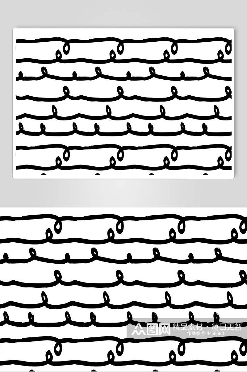 线条黑白几何图案矢量素材素材