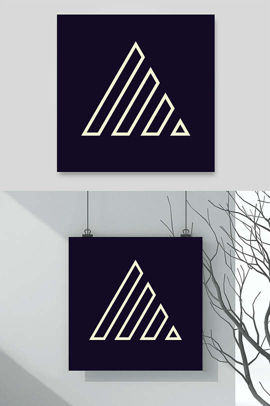 三角简约线条矢量抽象几何图形素材