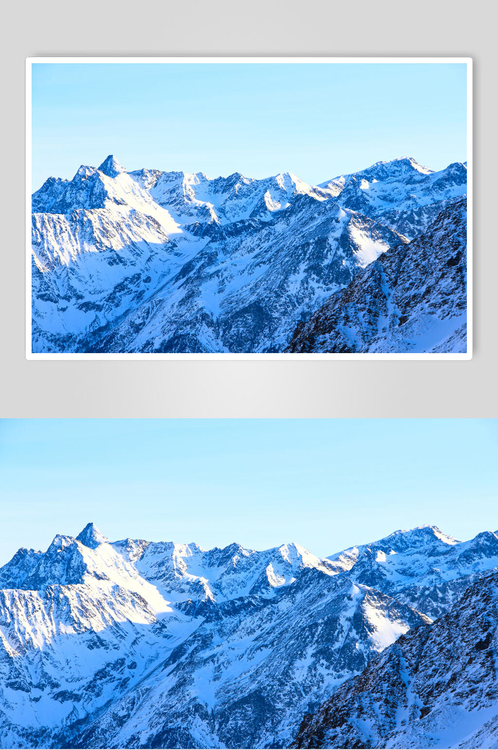 雪山蓝天雪景图片素材