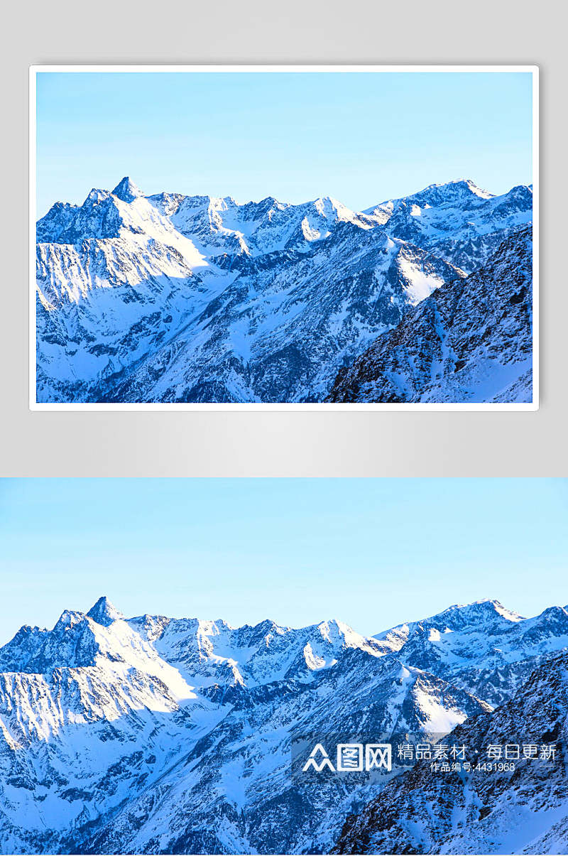 雪山蓝天雪景图片素材