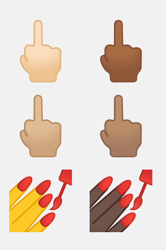 指甲油人物动作表情卡通免抠素材
