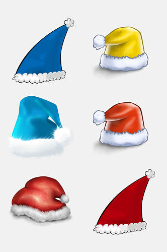 蓝色圣诞帽创意圣诞节插画免抠素材