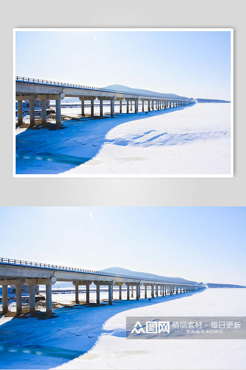 桥梁蓝天白云吉林二道白河图片素材
